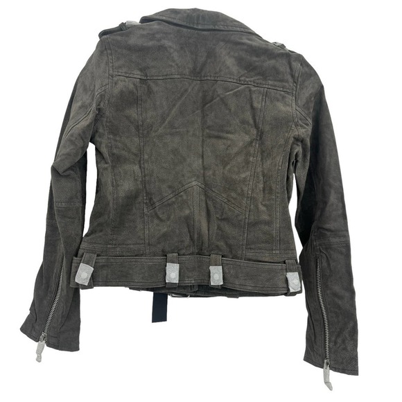 BLANKNYC Leather / Suede French Grey Moto Leather Jacket Women's Size S NWT - Picture 6 of 11